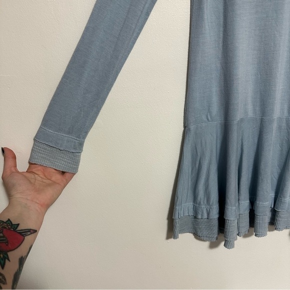 Anthropologie V Neck Raglan Layered Long Sleeve Top - Picture 3 of 6